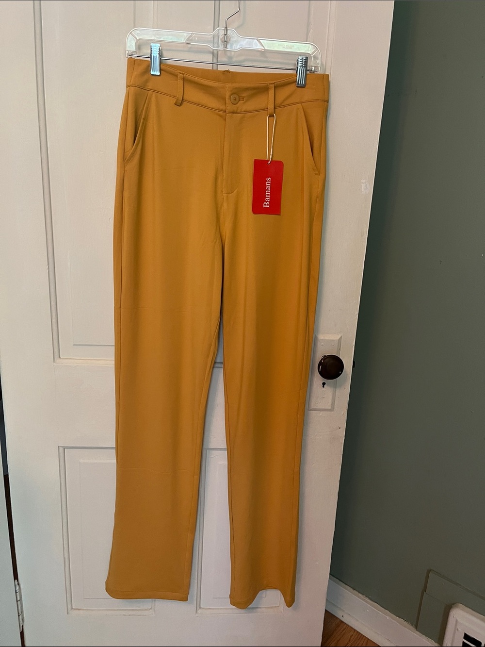 Yellow, straight-leg Bamans pant, Medium